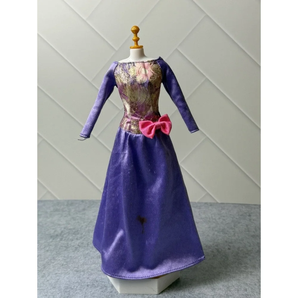 BARBIE Genuine Clothing Purple & Pink Long Dress Party Gown 1990s MATTEL